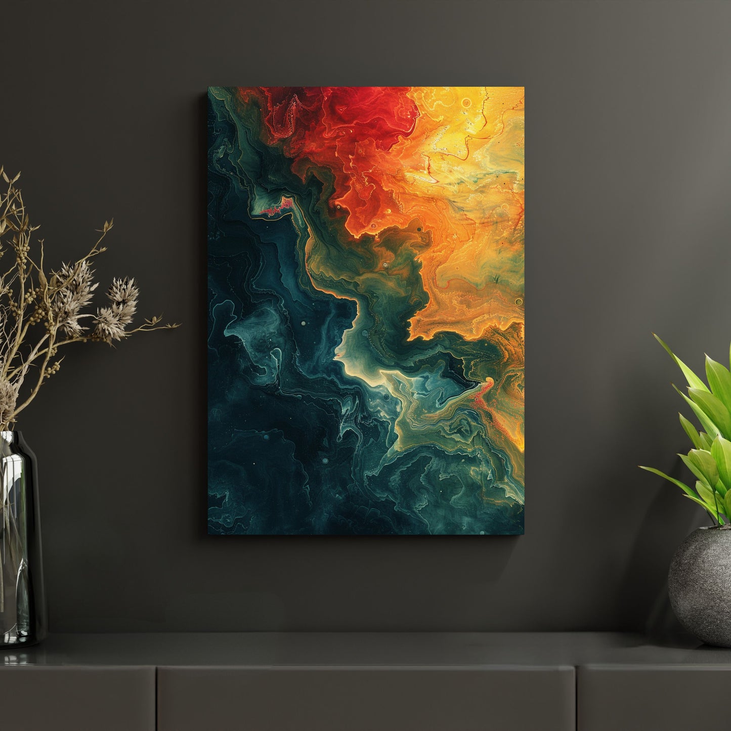 Abstrakt Fließende Energien - Metallposter