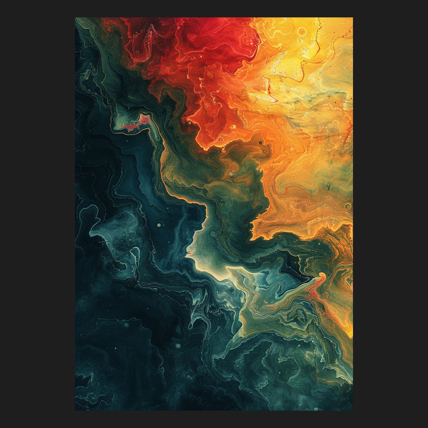 Abstrakt Fließende Energien - Metallposter