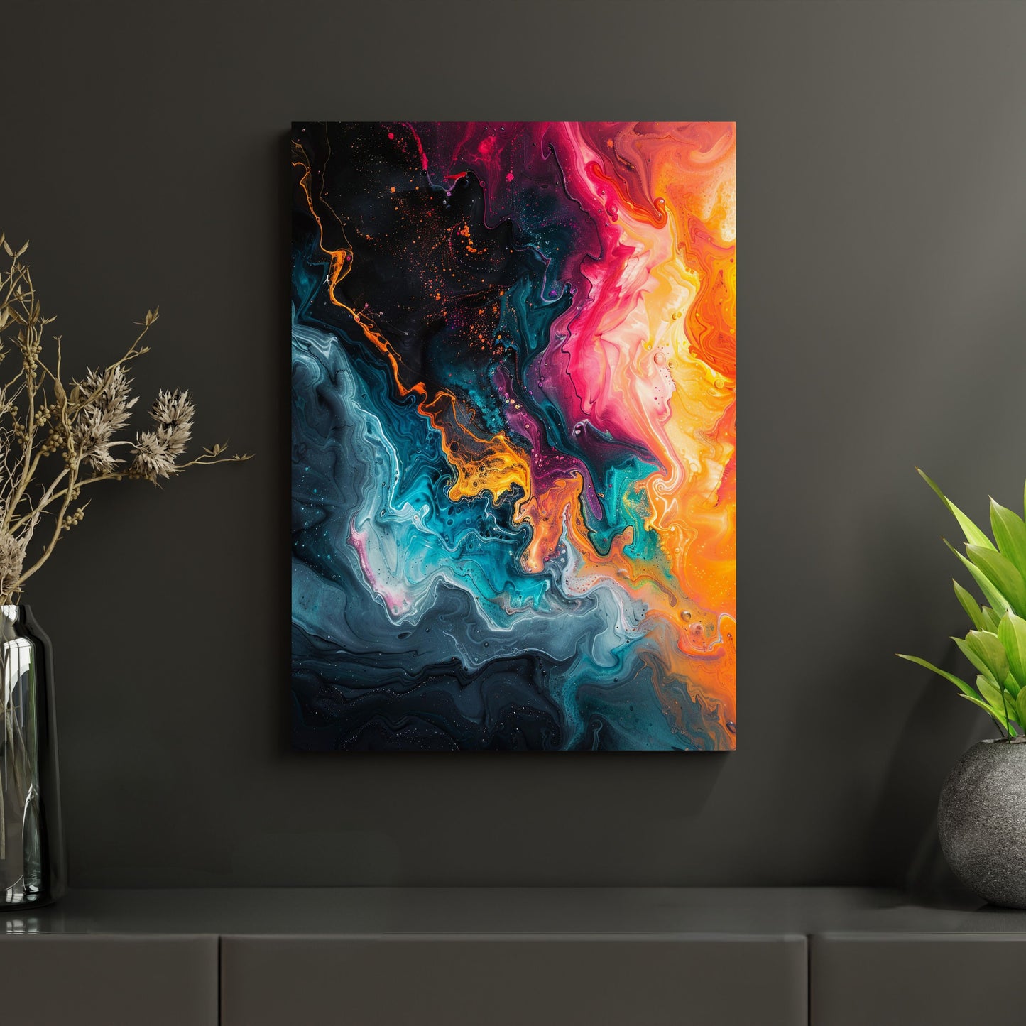 Abstrakte Farbmischung - Metallposter
