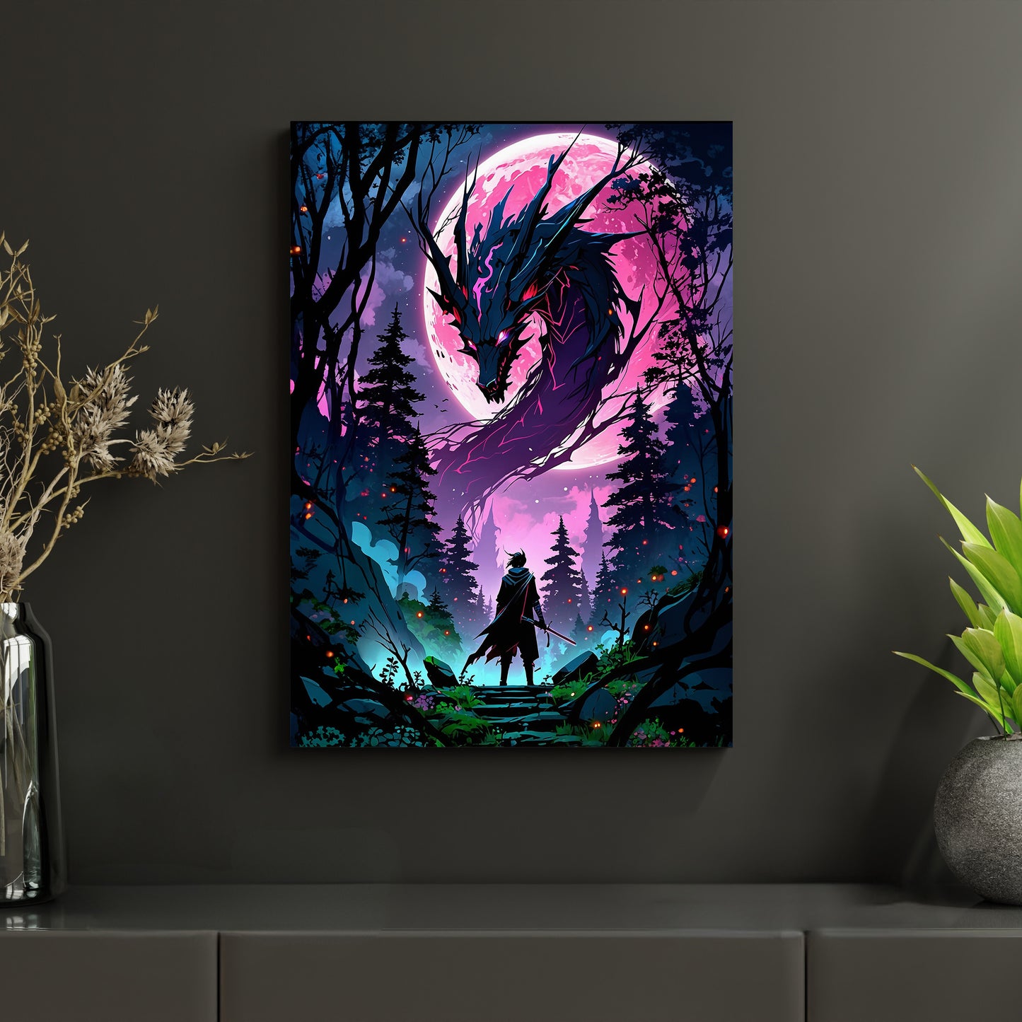 The Moon Dragon - Metal Poster