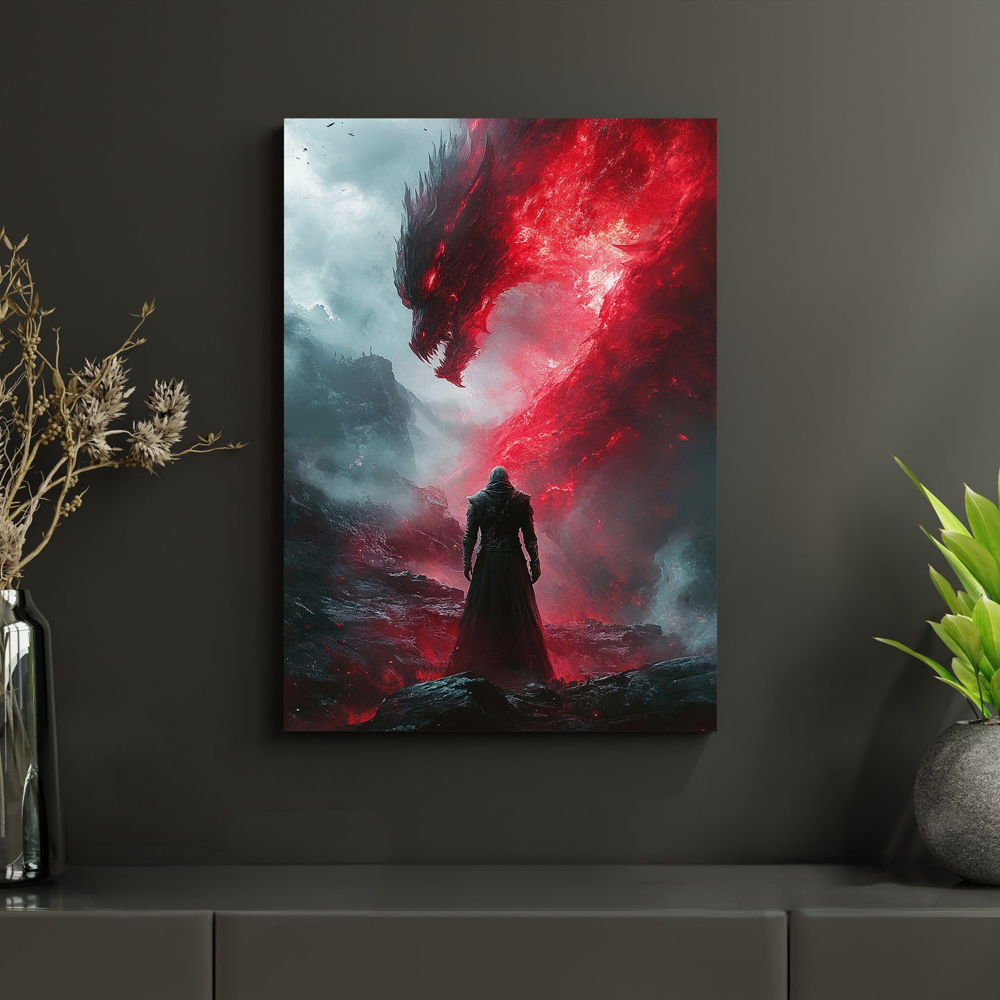 Der rote Nebeldrache - Metallposter