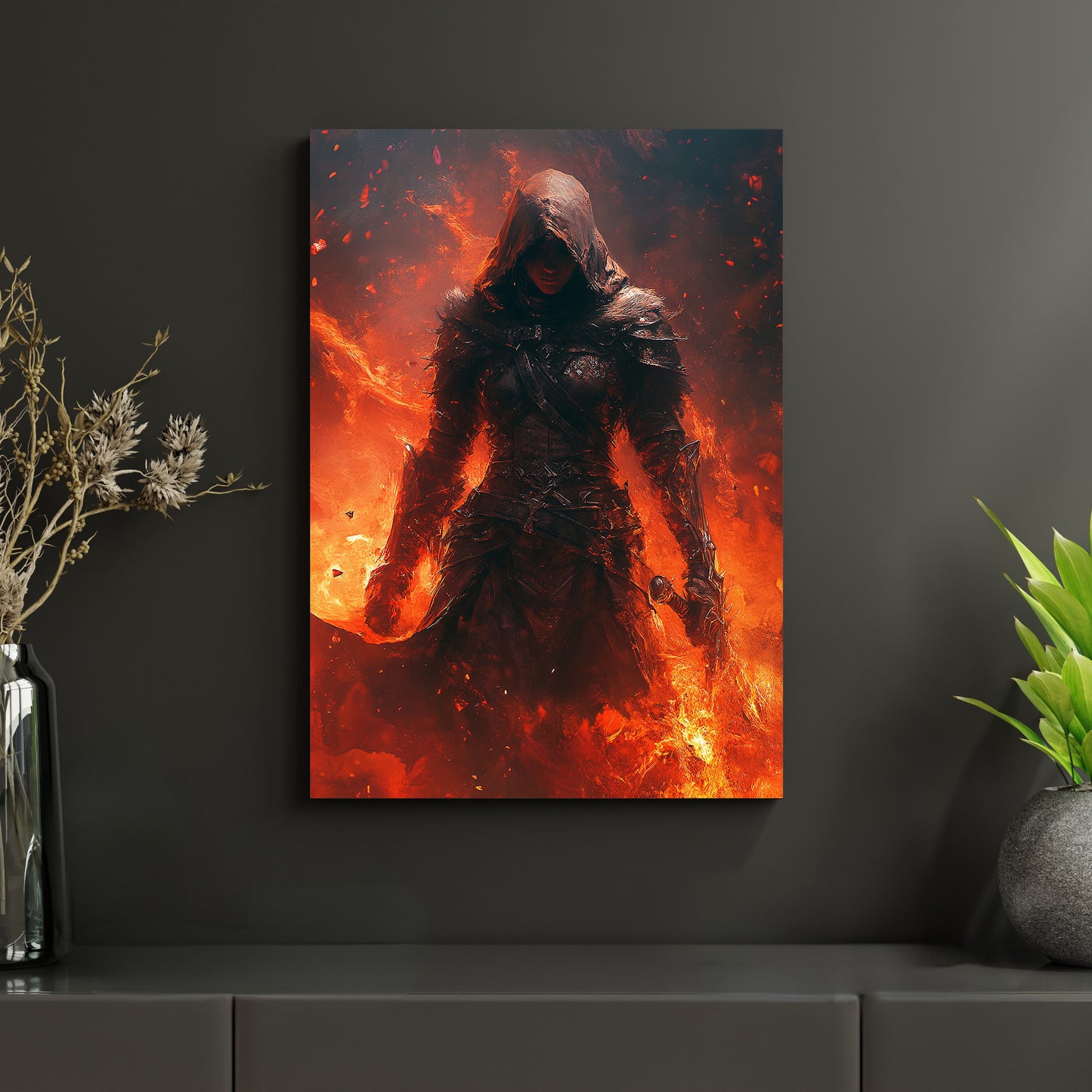 Von den Flammen berührt - Metallposter