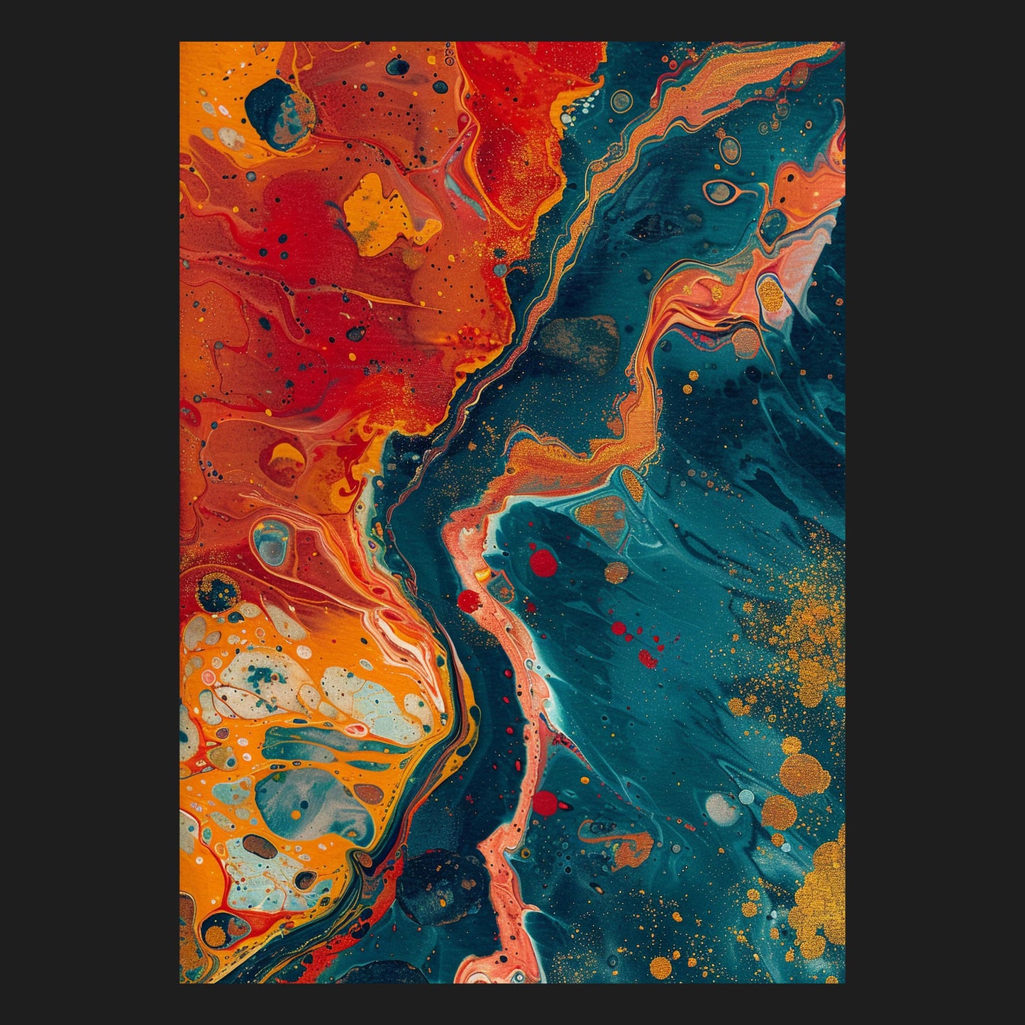 Fluss der Farben - Metallposter
