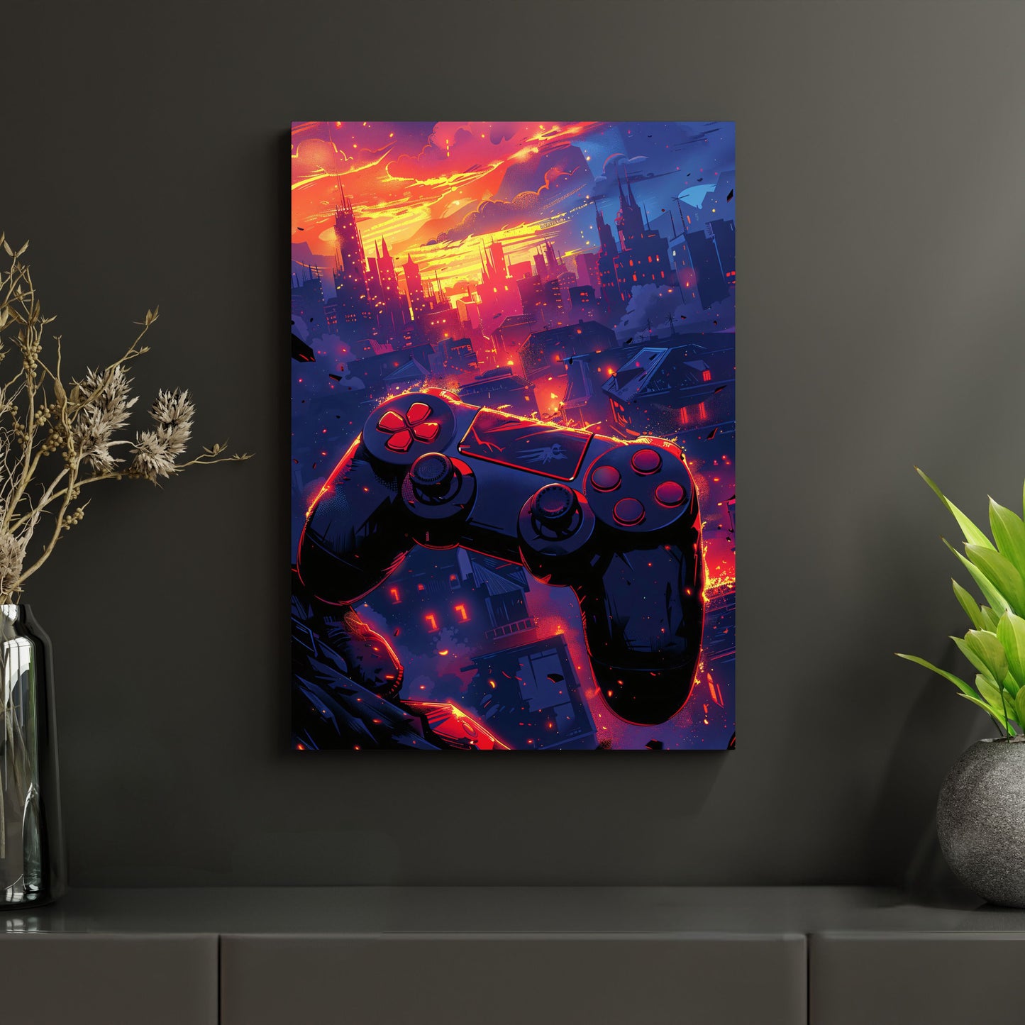 Gaming City Nights - Metallposter