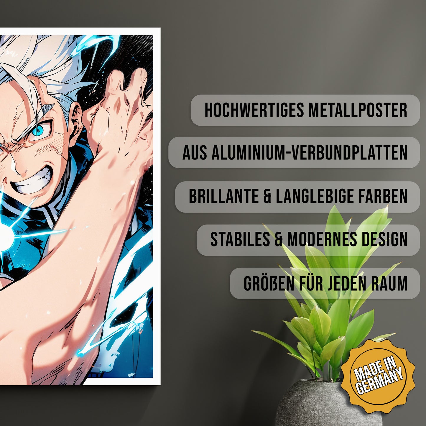 Produkt-Highlights zum Metallposter Hikari Sotoru. Hochwertiges Metallposter, aus Aluminium-Verbundplatten, Brillante & langlebige Farben, stabiles & modernes design, Größen für jeden Raum, Made in Germany.