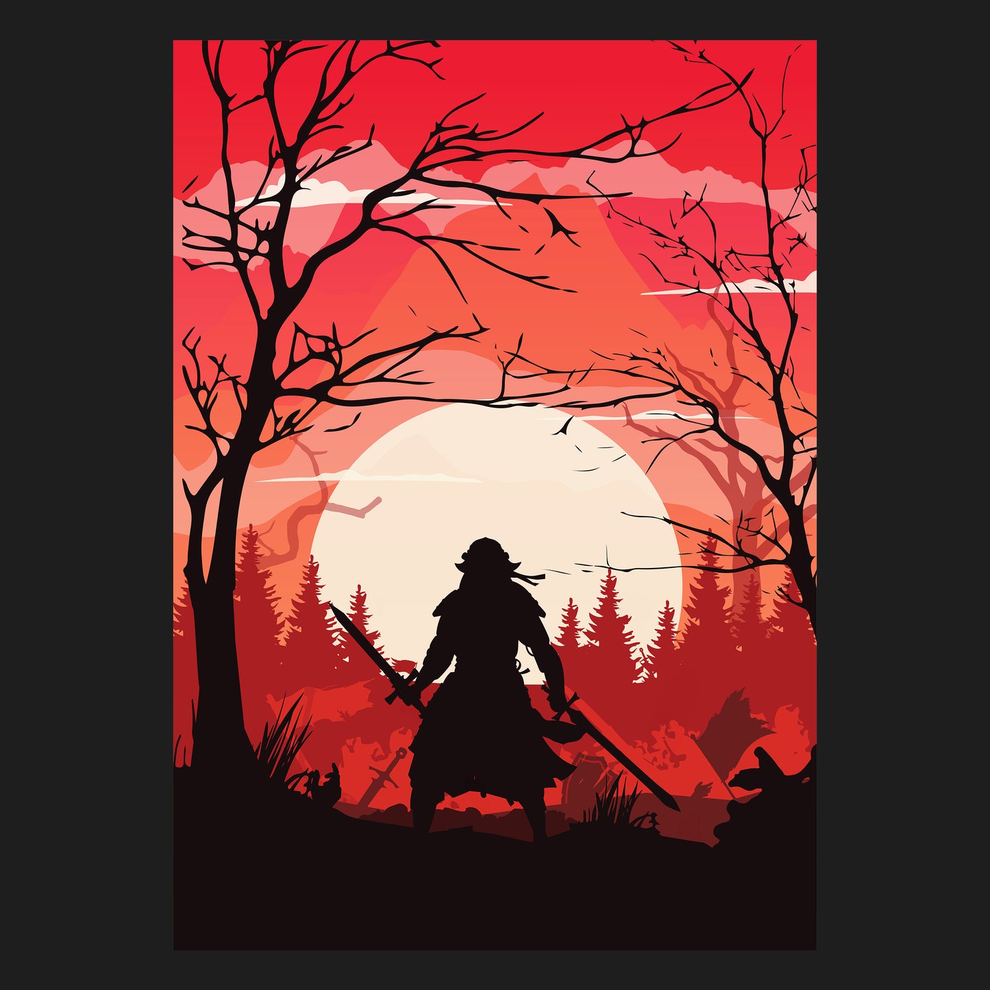 Im Schatten der Gefallenen - Poster mit Echtholzrahmen und Acrylglas