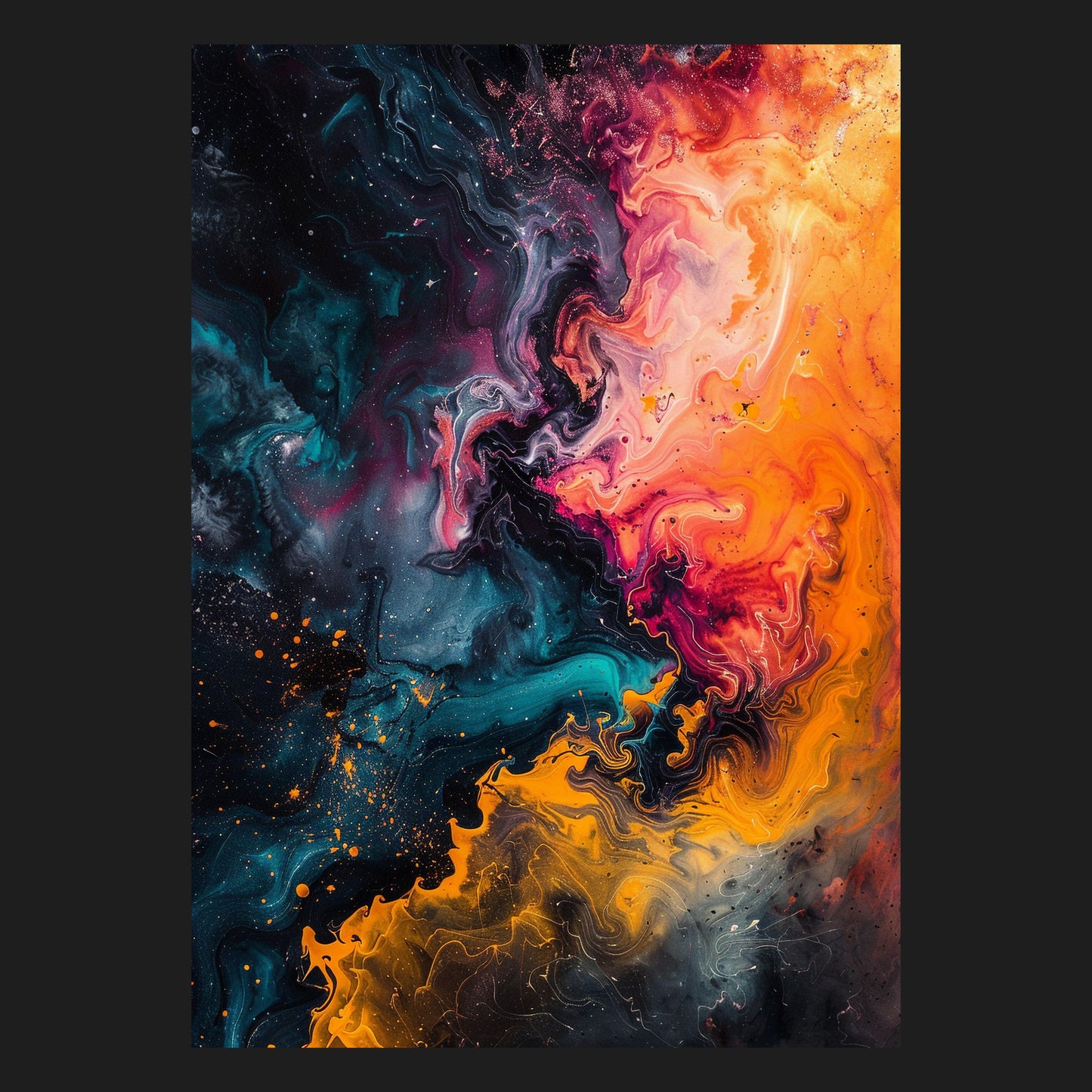 Kosmische Farbenpracht - Metallposter