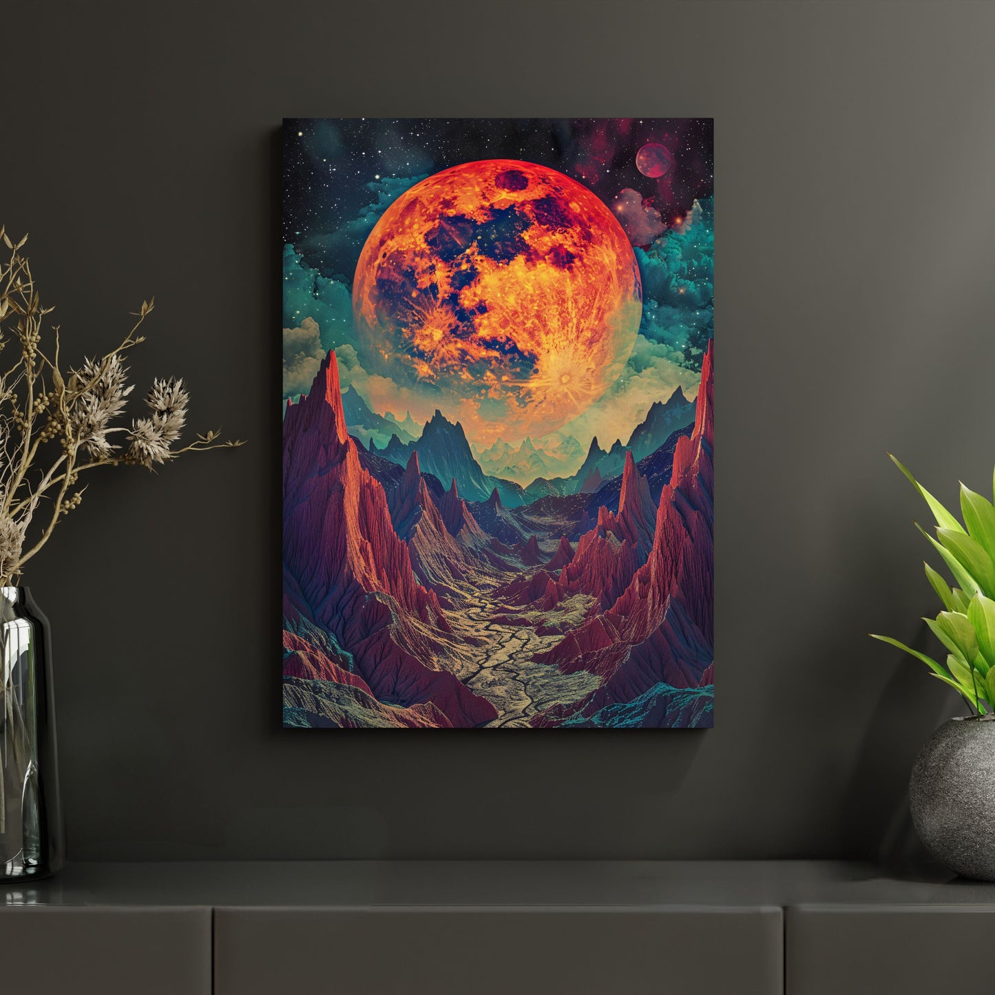Surrealer Vollmond - Metallposter