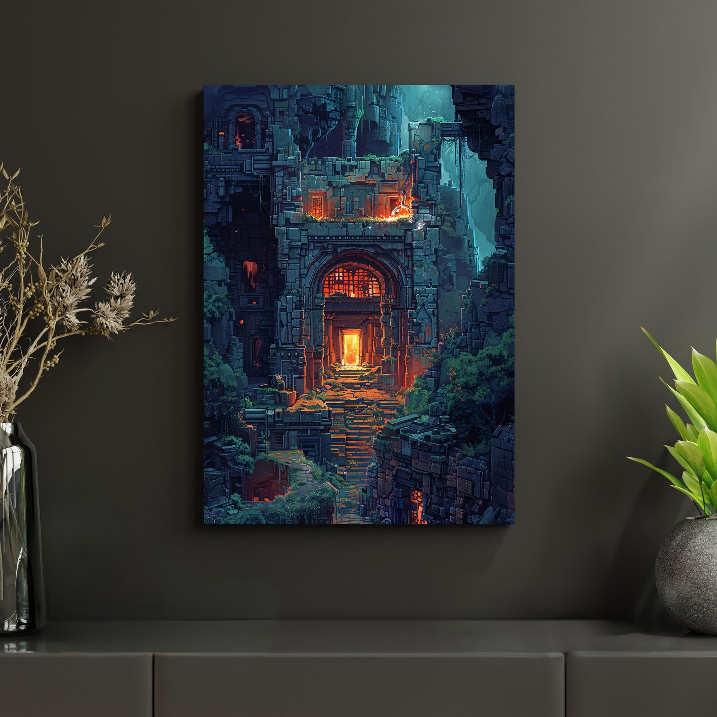 Tempel des ewigen Feuers - Metallposter