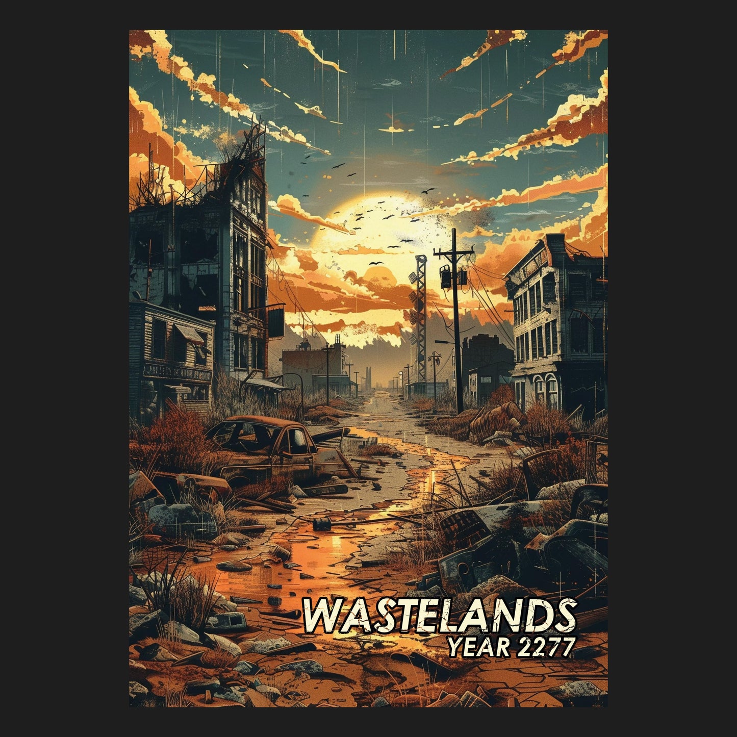Endzeitstimmung Wastelands 2277 - Metallposter