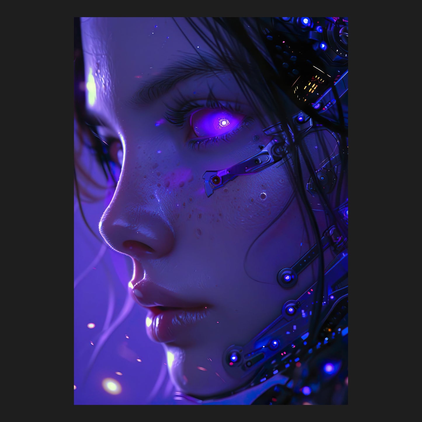 Weibliche K.I. - Metallposter