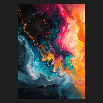 Abstrakte Farbmischung - Metallposter