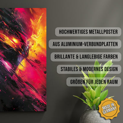 Produkt-Highlights zum Metallposter Abstrakter Zed. Hochwertiges Metallposter, aus Aluminium-Verbundplatten, Brillante & langlebige Farben, stabiles & modernes design, Größen für jeden Raum, Made in Germany.