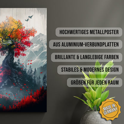 Produkt-Highlights zum Metallposter Der Baum des Lebens. Hochwertiges Metallposter, aus Aluminium-Verbundplatten, Brillante & langlebige Farben, stabiles & modernes design, Größen für jeden Raum, Made in Germany.