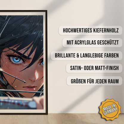 Produkt-Highlights zum gerahmten Poster Die Saphirjägerin.
Hochwertiges Kiefernholz, mit Acrylglas geschützt, Brillante & langlebige Farben, satin- oder matt-finish, größen für jeden Raum, Made in Germany.