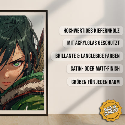 Produkt-Highlights zum gerahmten Poster Die Smaragdjägerin.
Hochwertiges Kiefernholz, mit Acrylglas geschützt, Brillante & langlebige Farben, satin- oder matt-finish, größen für jeden Raum, Made in Germany.