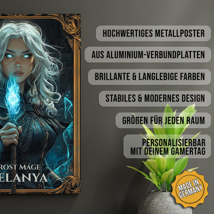 Produkt-Highlights zum Metallposter Frost Mage personalisierbar. Hochwertiges Metallposter, aus Aluminium-Verbundplatten, Brillante & langlebige Farben, stabiles & modernes design, Größen für jeden Raum, Made in Germany.