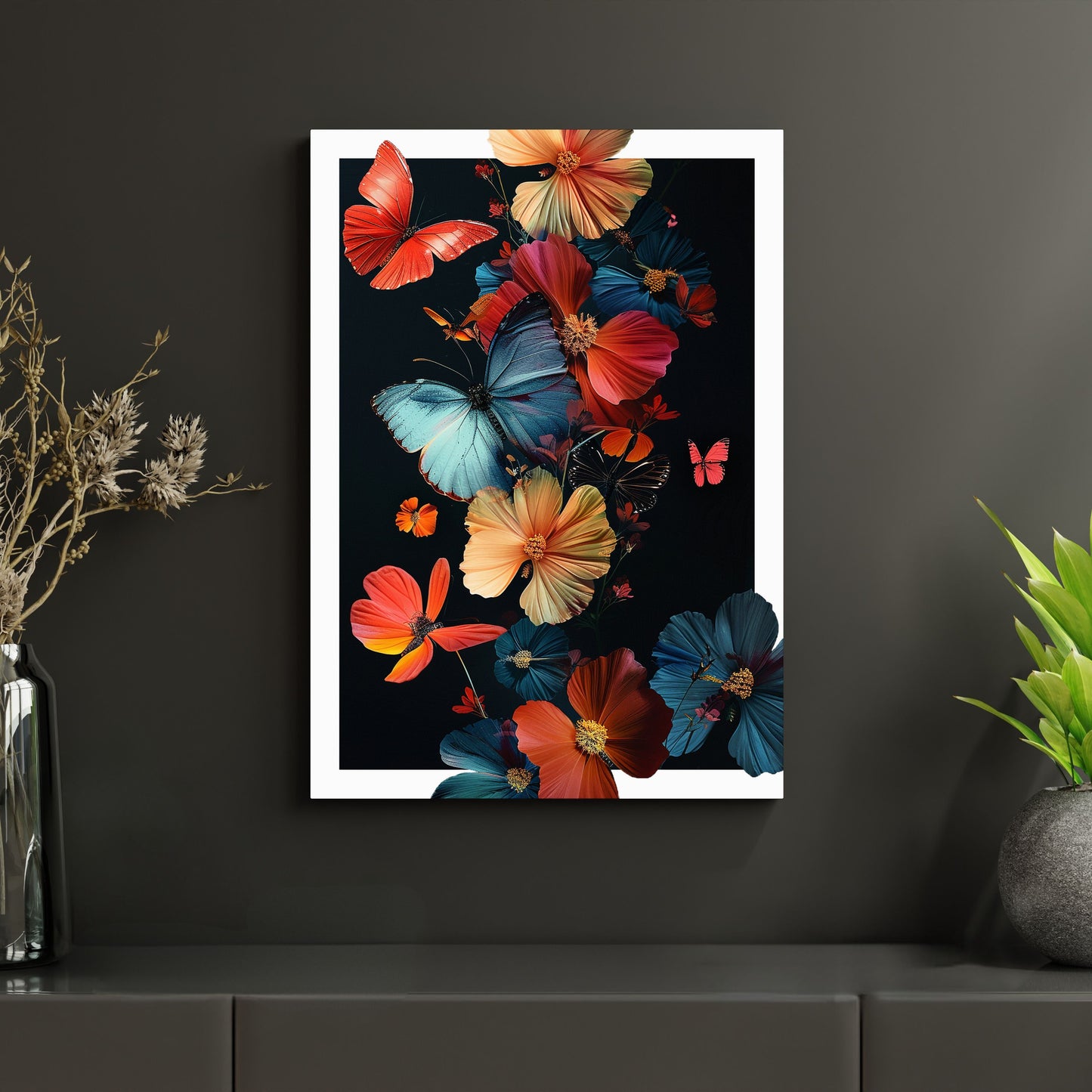 Schmetterlingsblumen - Metallposter