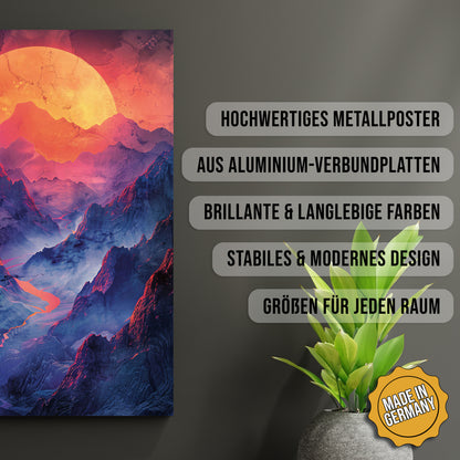 Produkt-Highlights zum Metallposter Surreale Fantasy Landschaft. Hochwertiges Metallposter, aus Aluminium-Verbundplatten, Brillante & langlebige Farben, stabiles & modernes design, Größen für jeden Raum, Made in Germany.