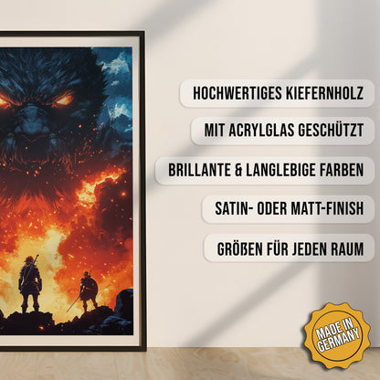 Produkt-Highlights zum gerahmten Poster Wächter der Flammen.
Hochwertiges Kiefernholz, mit Acrylglas geschützt, Brillante & langlebige Farben, satin- oder matt-finish, größen für jeden Raum, Made in Germany.