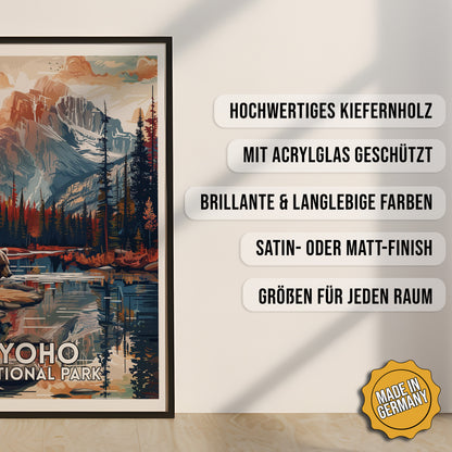 Produkt-Highlights zum gerahmten Poster Yoho National Park.
Hochwertiges Kiefernholz, mit Acrylglas geschützt, Brillante & langlebige Farben, satin- oder matt-finish, größen für jeden Raum, Made in Germany.
